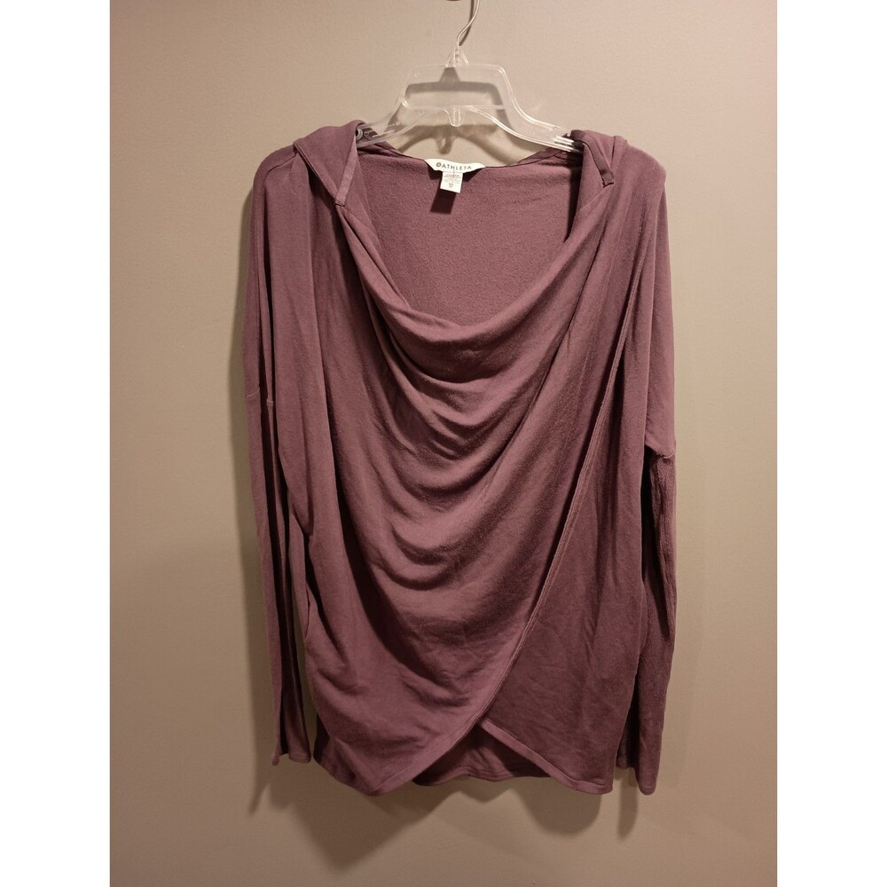 Athleta Sweater Womens Size XS Purple Modal Blend Purana Wrap Sweatshirt Hoodie